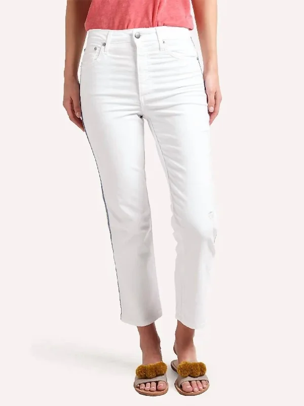 Women's Vacation Outfit High Rise Relaxed Straight Leg Jean In White