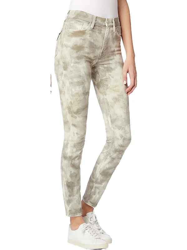 Women's Comfortable Apparel Collin Womens High Rise Tie-Dye Skinny Jeans