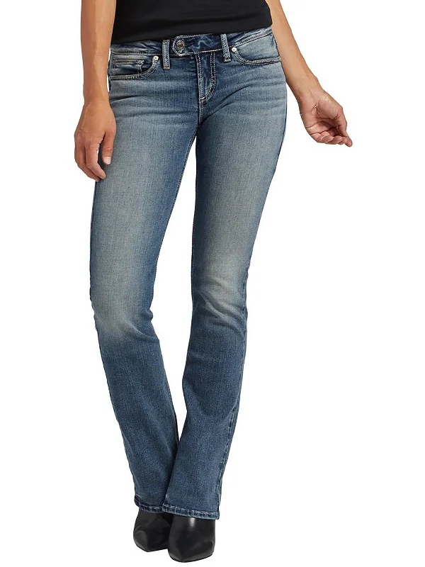 Women's Attire Tuesday Womens Low-Rise Slim Bootcut Jeans