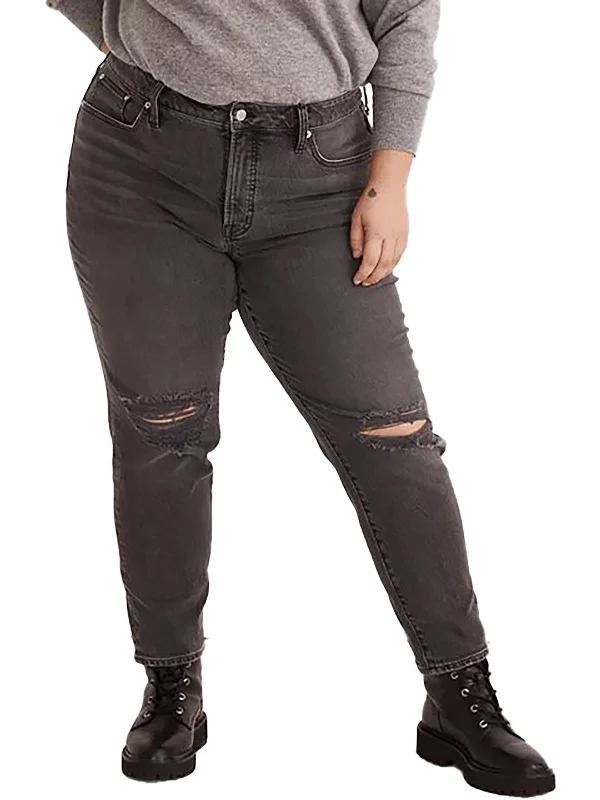 Affordable Women's Apparel Plus Womens High-Rise Destroyed Skinny Jeans