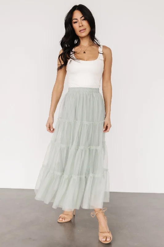 Women's Holiday Apparel Galena Tulle Skirt | Light Sage