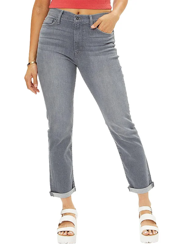 Casual Women's Clothing Blair Womens High-Rise Cropped Straight Leg Jeans