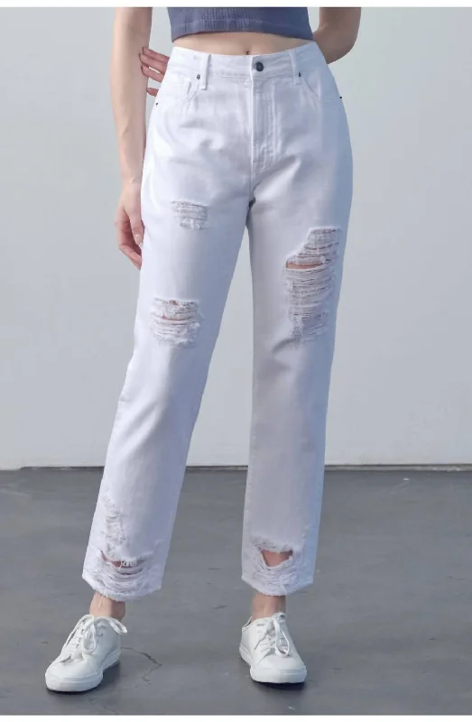 Shop Ladies Clothes Tracey High Rise Straight Jean In White