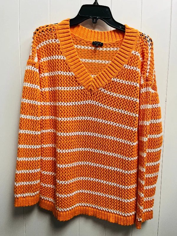 Sweater By Talbots In Orange, Size: L