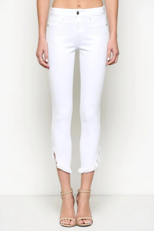 Women's Outerwear Garments Women's Adele High Rise Frayed Skinny Jeans In White