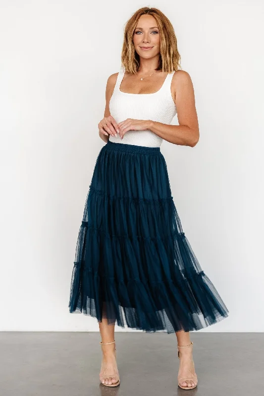 Women's Stylish Casual Garments Galena Tulle Skirt | Deep Topaz