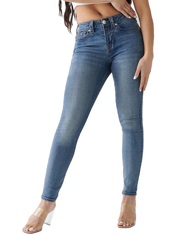 Women's Everyday Garments Jennie Curvy Womens Mid-Rise Medium Wash Skinny Jeans