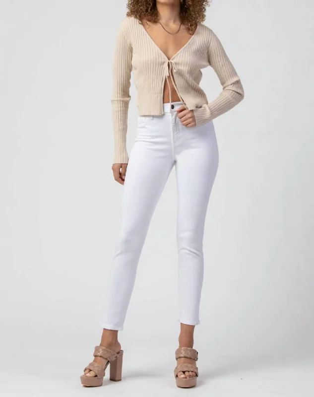 Women's Festive Attire Seamless High Rise Skinny Jeans In White