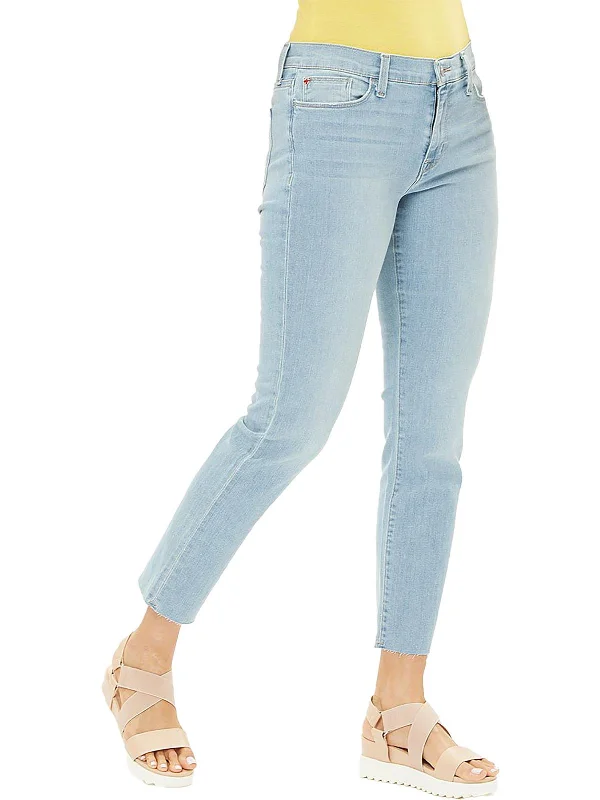 Women's Trendy Clothing Natalie Womens Mid-Rise Straight Leg Ankle Jeans