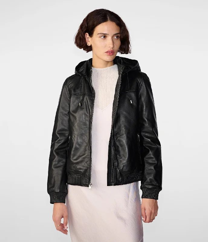 Clothing Brands Kaylee Hooded Leather Jacket