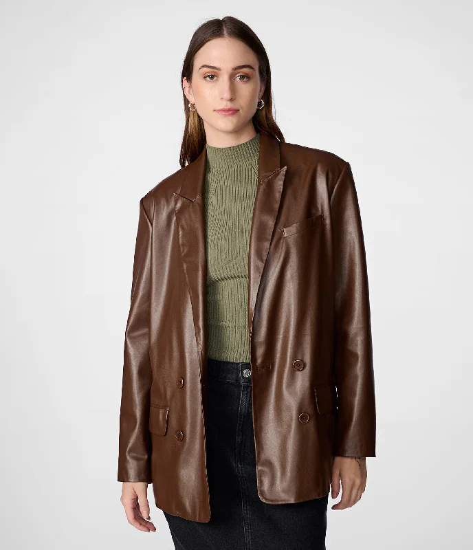 Clothing Sales Faux Leather Blazer