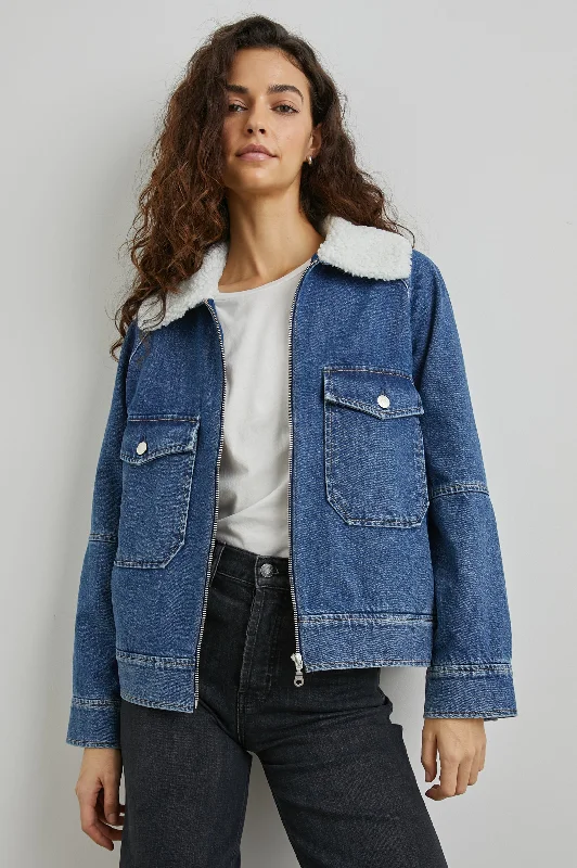 Online Boutiques CHEYENNE JACKET - INDIGO SHERPA