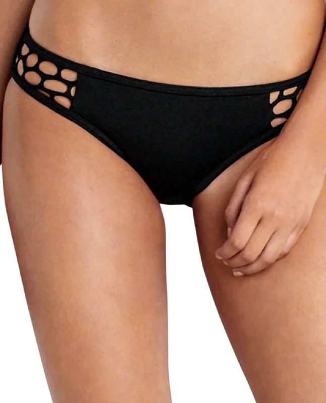 Women's Office Clothing Hipster Bikini Bottom In Sea Black