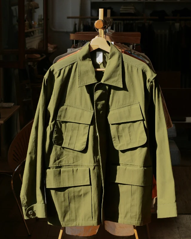 Clothing Woman "Over Jacket" in Olive High Density Cotton Drill