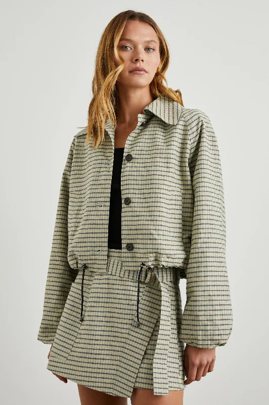 Feminine Dresses for Women in Bold Prints NORTH JACKET - SAGE MINI CHECK