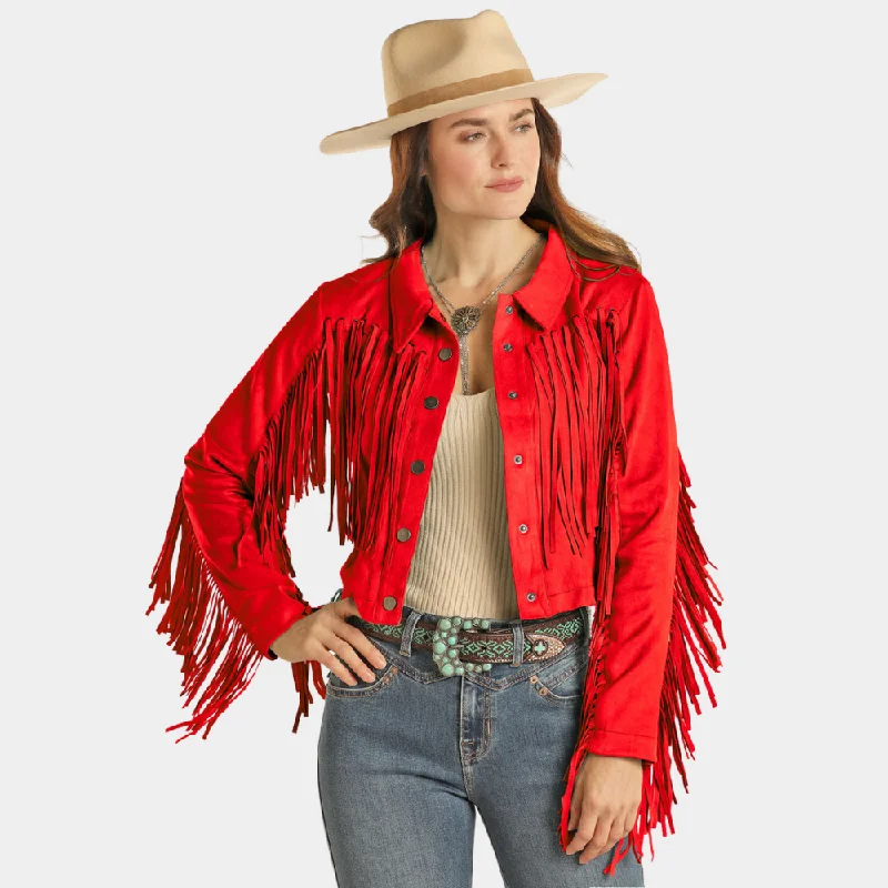 Women's Work Apparel Rock & Roll Denim Suede Fringe Jacket