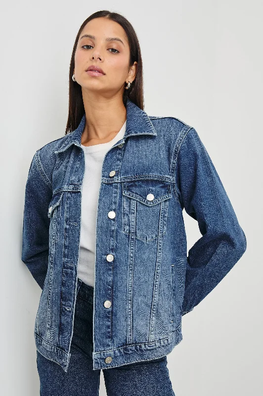 Women's Casual and Dressy Outfits GROVE BOYFRIEND TRUCKER JACKET - INDIGO HAZE