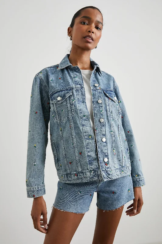 Versatile Women's Clothing for All Occasions GROVE BOYFRIEND TRUCKER JACKET - FLOWER FIELD