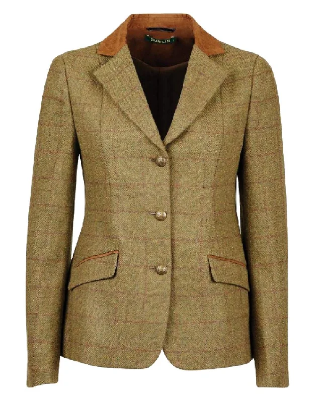 Women's Formal Apparel Dublin Womens Albany Tweed Suede Collar Tailored Jacket