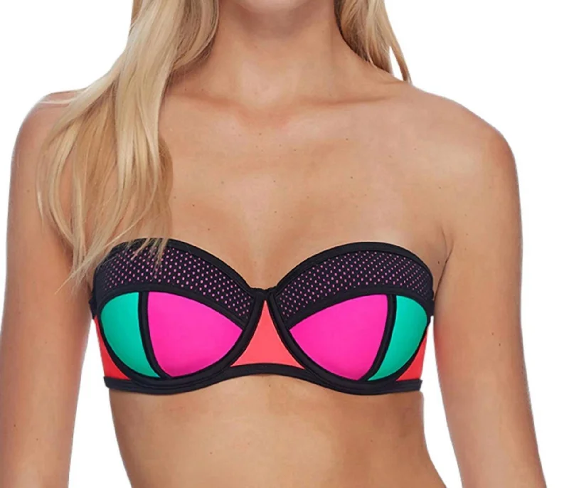 Stylish Loungewear for Women Fame Demi-Bust Bandeau Underwire Bikini Top In Bdg Borderline