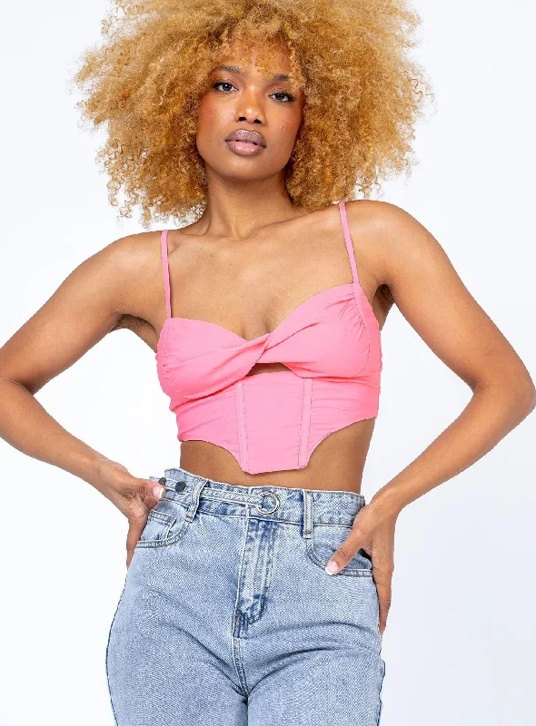 Vintage Women's Fashion Amoura Top Pink