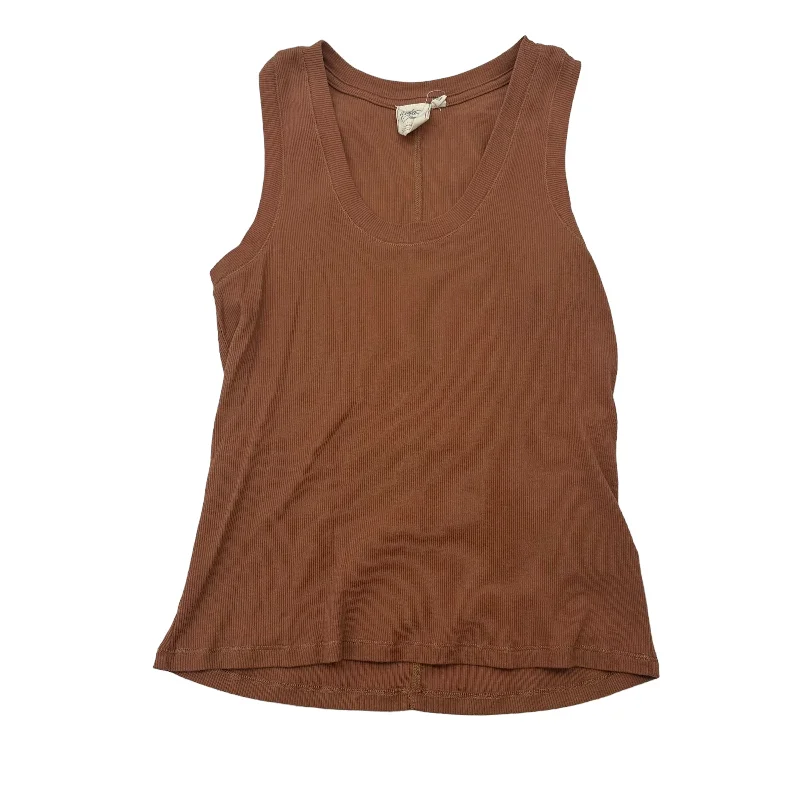 Women's Clothes For Special Occasions TAN TOP SLEEVELESS by WHITE CROW Size:S