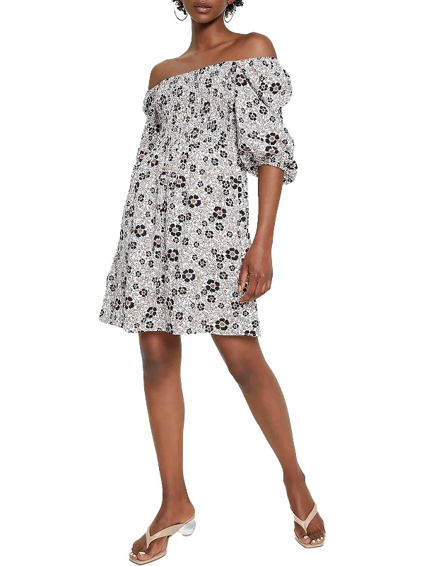 Exclusive Online Sale Womens Floral Print Smocked Fit & Flare Dress