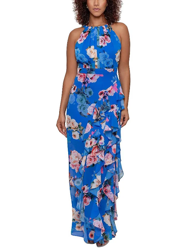 Summer Sale Womens Ruffled Maxi Evening Dress