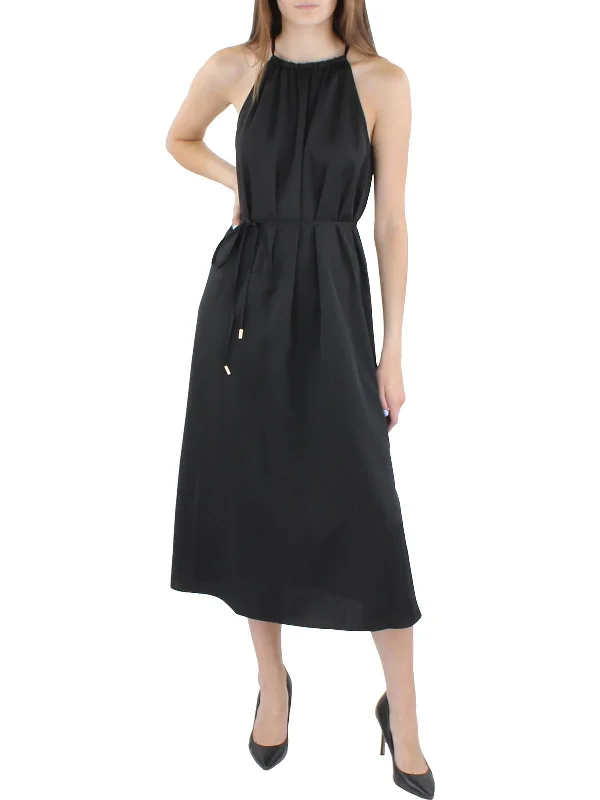 Women's Clothes For Work Womens Satin Long Midi Dress